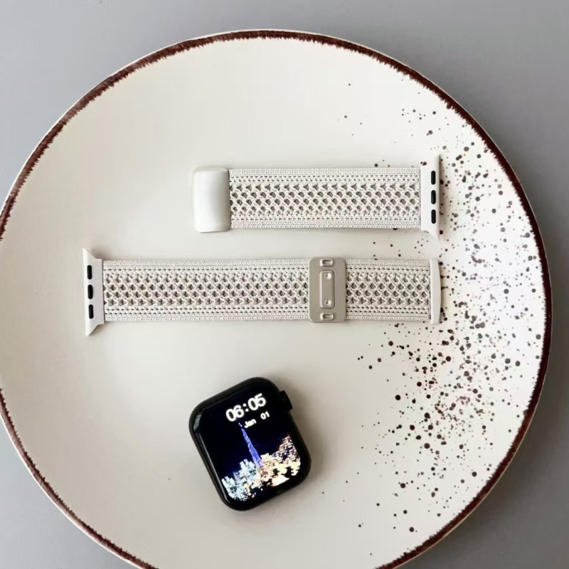 Nylonový pletený remienok pre Apple Watch s magnetickým sponou, športový štýl, kompatibilné s Apple Watch, prispôsobiteľné rozmery rozhrania
