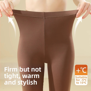 Pantaloni termici din modal pentru femei, subțiri, talie înaltă, controlul abdomenului, strat dublu
