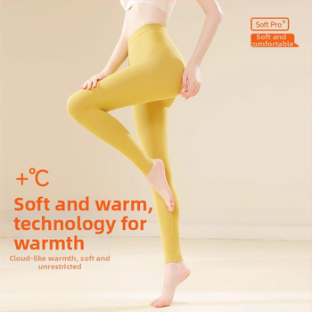 Pantaloni termici din modal pentru femei, subțiri, talie înaltă, controlul abdomenului, strat dublu