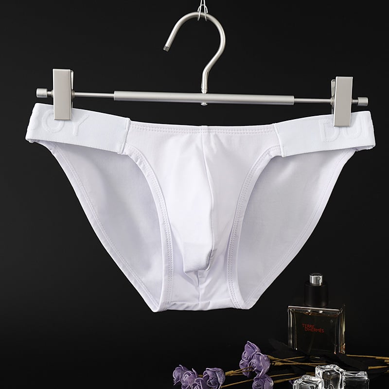 Slips pentru bărbați, talie joasă, buzunar bulge, tricot din bumbac, respirabile, uscare rapidă