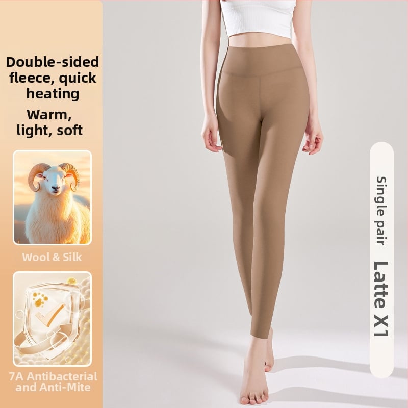 Moteriškos aukšto juosmens termo kelnaitės su fliso pamušalu, poliesterio pluoštas 90–95%, ekstra stora 351–400 g/m², be siūlių