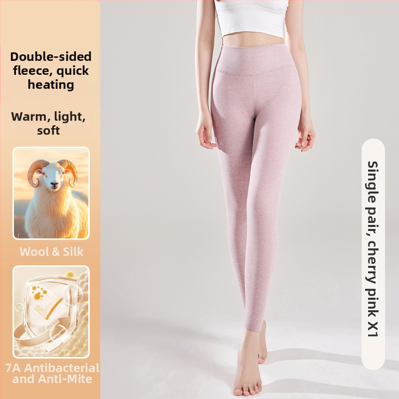 Moteriškos aukšto juosmens termo kelnaitės su fliso pamušalu, poliesterio pluoštas 90–95%, ekstra stora 351–400 g/m², be siūlių