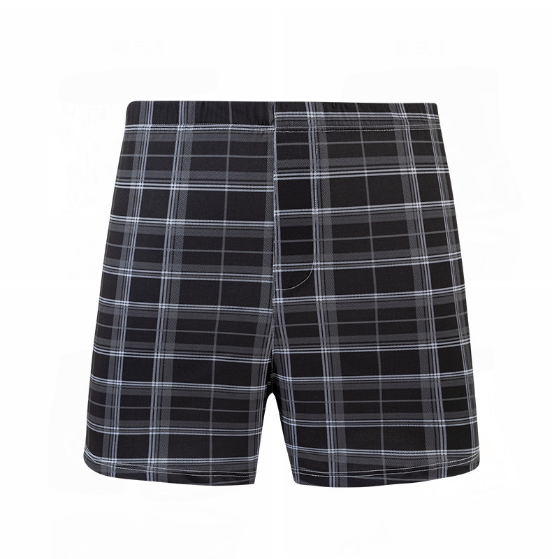 Boxeri de bărbați în carouri, croială largă, talie înaltă, uscare rapidă, poliester, vară