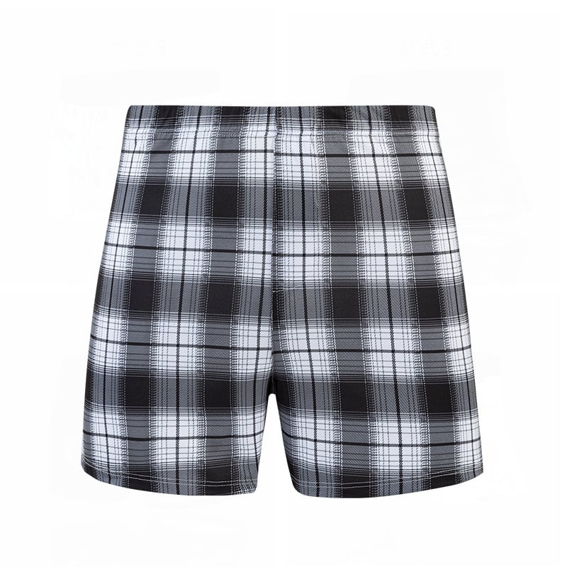 Boxeri de bărbați în carouri, croială largă, talie înaltă, uscare rapidă, poliester, vară