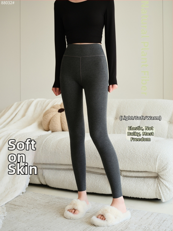 Moteriškos terminės kelnaitės su aukštu juosmeniu, modalinis audinys, 9/10 ilgio, vieno sluoksnio, vidutinio svorio 141–160 g/m²