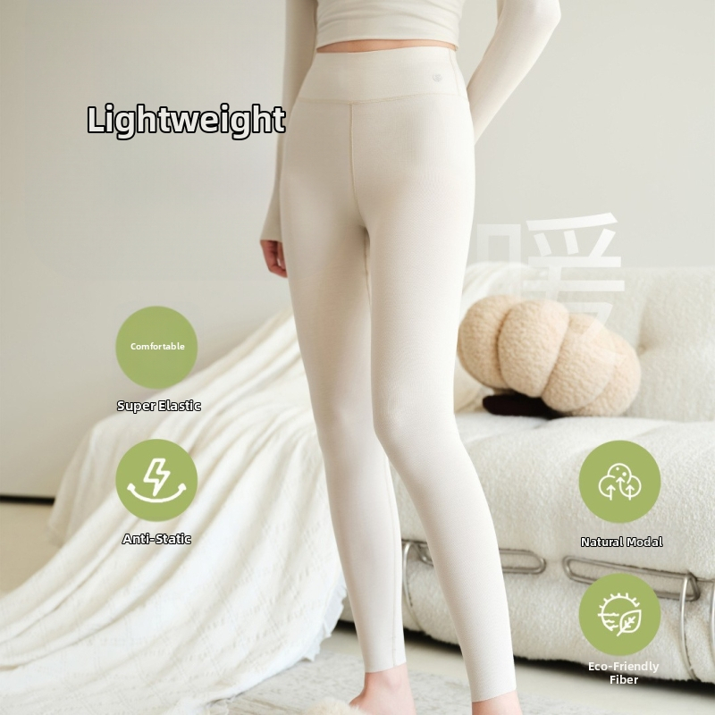 Moteriškos terminės kelnaitės su aukštu juosmeniu, modalinis audinys, 9/10 ilgio, vieno sluoksnio, vidutinio svorio 141–160 g/m²