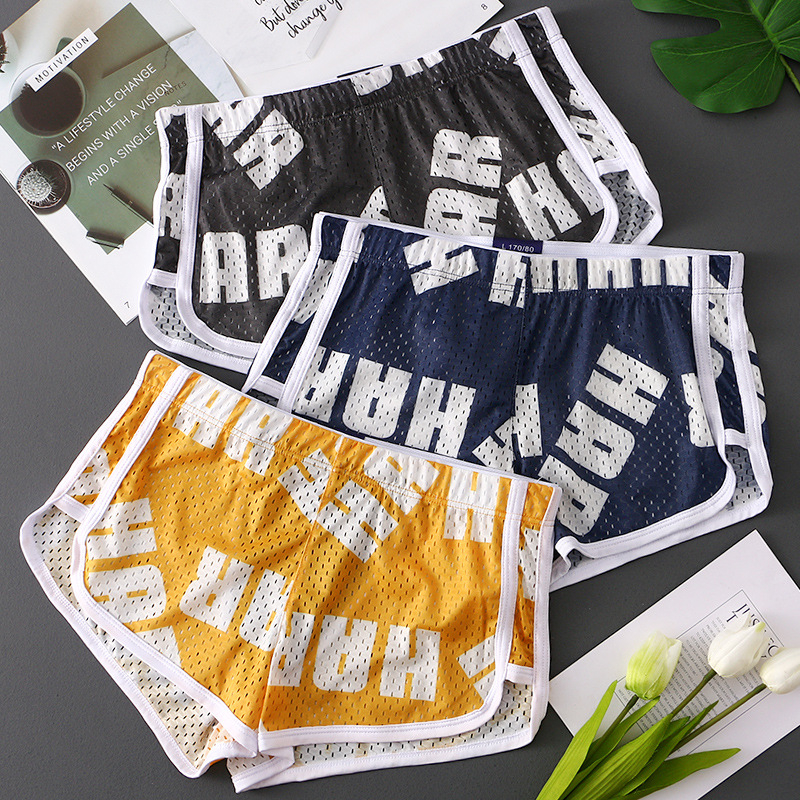 Muške gaćice od ice silk s printom slova, tanke, prozračne, brzo suše