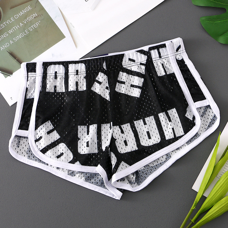 Muške gaćice od ice silk s printom slova, tanke, prozračne, brzo suše