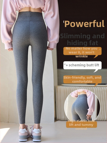 Termo leggingsid kõrgema vöökohtaga ja fleece'iga vooderdusega naistele, tihe lõige, puuvillasegu, talve 2025