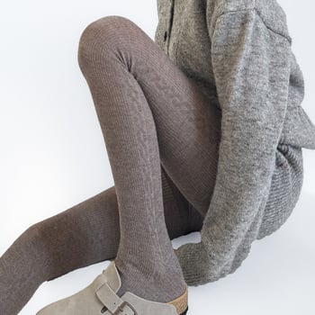 Colanți din lână pentru toamnă-iarnă, calzi și subțiază silueta, groși, cu picioare
