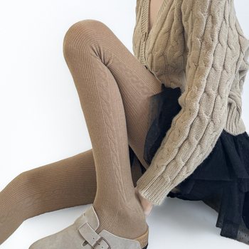 Colanți din lână pentru toamnă-iarnă, calzi și subțiază silueta, groși, cu picioare