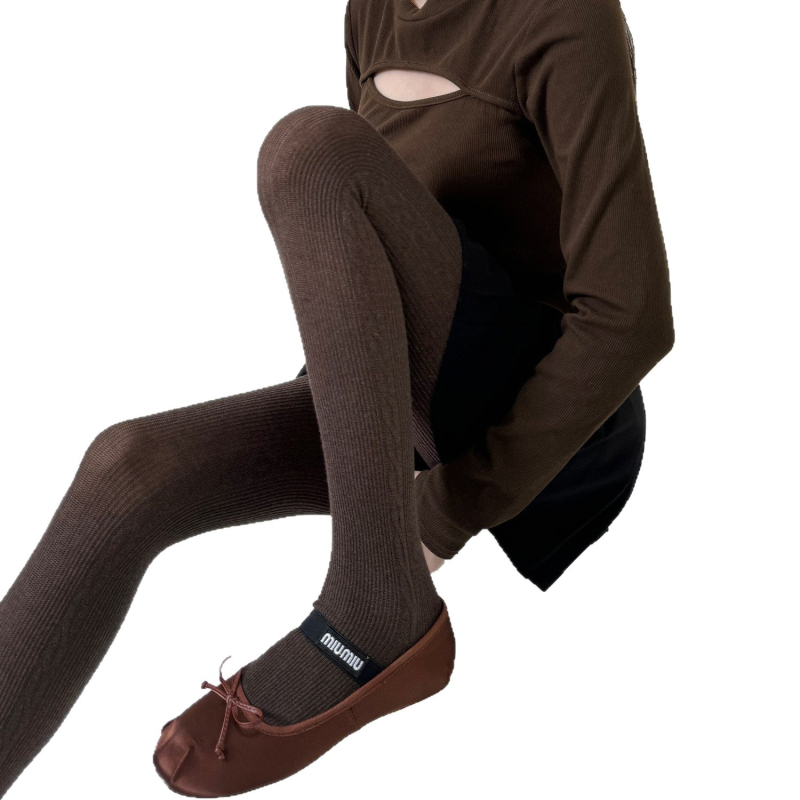 Colanți din lână pentru toamnă-iarnă, calzi și subțiază silueta, groși, cu picioare