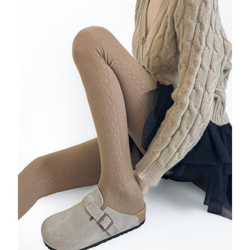 Colanți din lână pentru toamnă-iarnă, calzi și subțiază silueta, groși, cu picioare