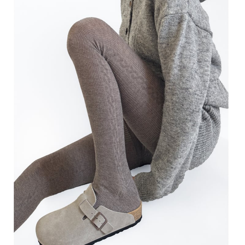 Colanți din lână pentru toamnă-iarnă, calzi și subțiază silueta, groși, cu picioare