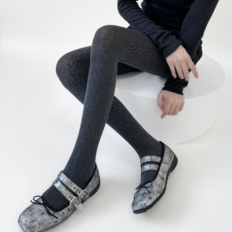 Colanți din lână pentru toamnă-iarnă, calzi și subțiază silueta, groși, cu picioare