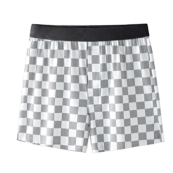 Boxer bărbătești de dormit din bumbac modal, croială lejeră, model în dungi/pătrate, căptușeală la zona inghinală 30-50% modal