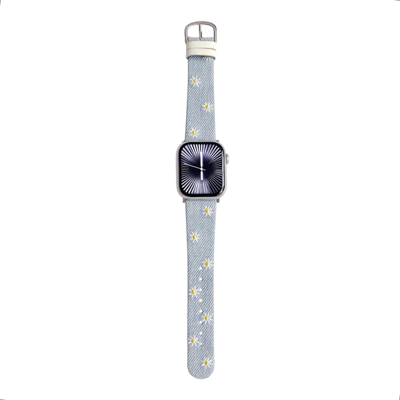 Little Daisy vyšívaný denim remienok pre Apple Watch s kolíkovou sponou, uvedenie 2025