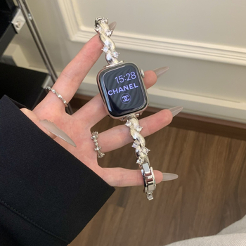 Brățară pentru Apple Watch – cupru + zirconiu, închidere Snap, stil la modă