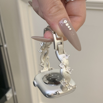 Brățară pentru Apple Watch – cupru + zirconiu, închidere Snap, stil la modă