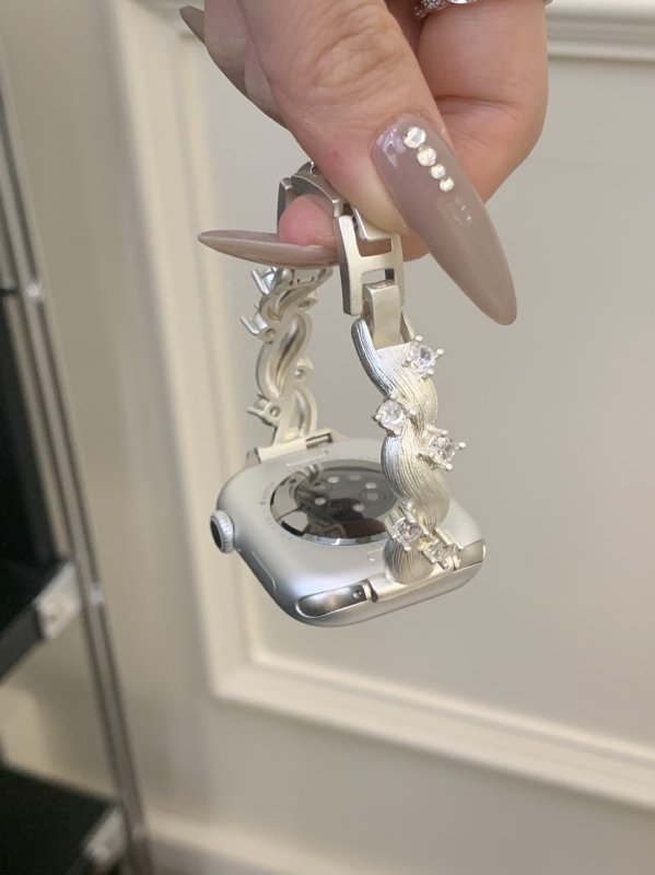 Brățară pentru Apple Watch – cupru + zirconiu, închidere Snap, stil la modă