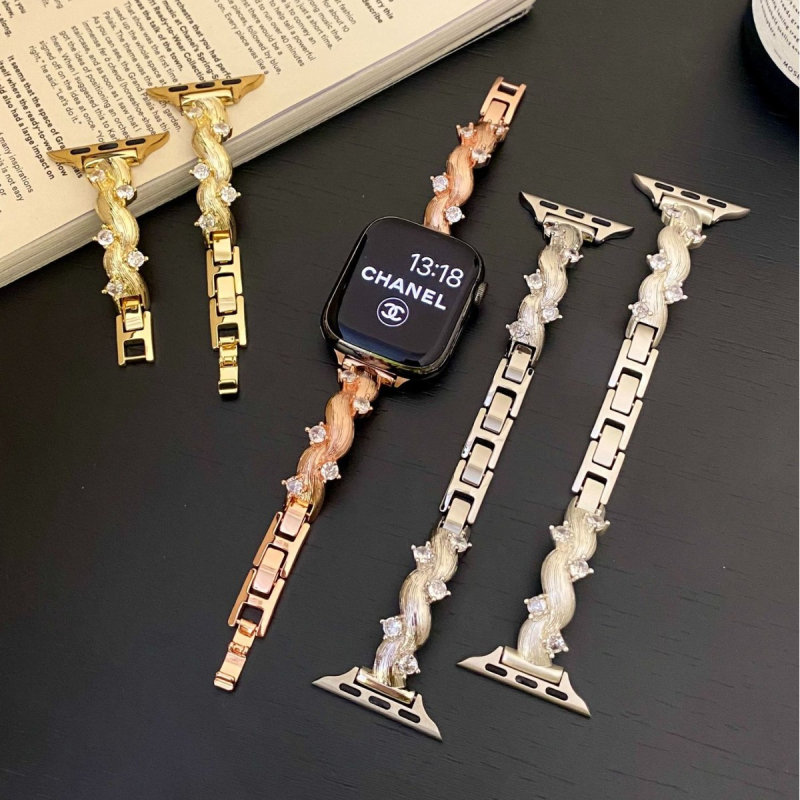Brățară pentru Apple Watch – cupru + zirconiu, închidere Snap, stil la modă