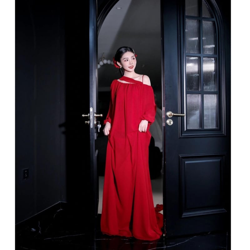 Vieno pečių sužadėtuvių suknelė, A linijos siluetas, mini ilgis, Chenille-spandeksų mišinys, pavasaris 2024