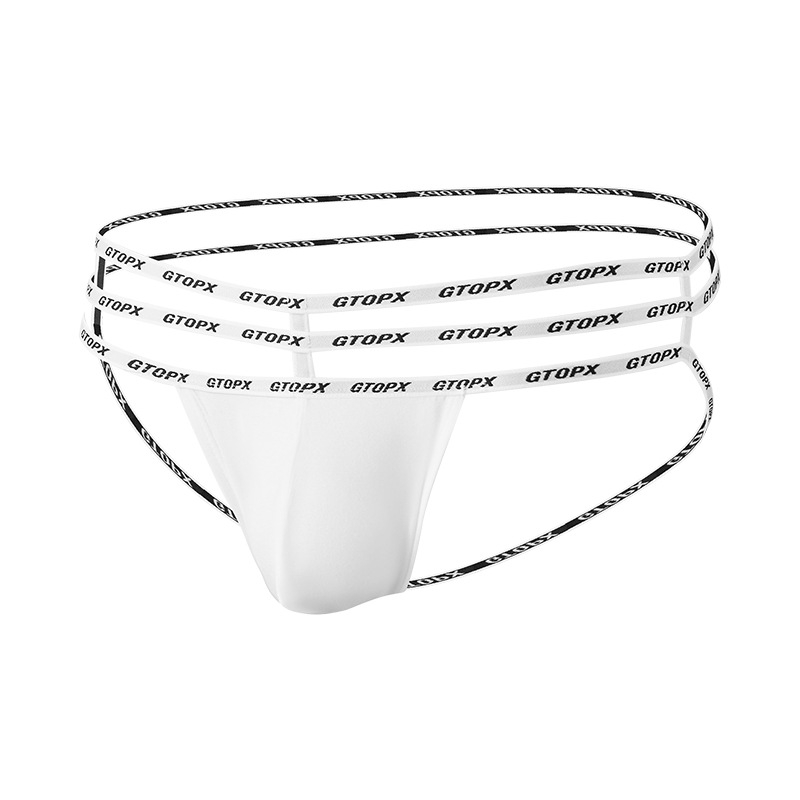Thong masculin cu bretele decupate, talie joasă, viscose respirabilă, țesătură plată, căptușeală din viscose