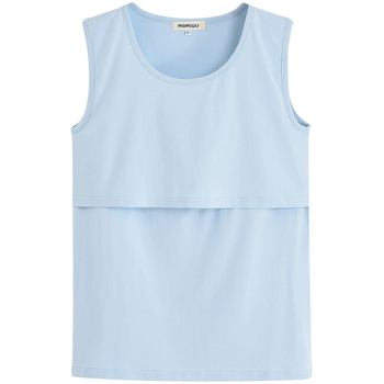 Μητρικός καμιζόλ θηλασμού με φλίςεπένδυση, βαμβακο-ελαστάν συνδυασμός, χωρίς μανίκια, στρογγυλό λαιμό, μεσαίου μήκους, πρόσβαση για θηλασμό