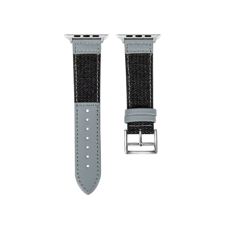 Remen Apple Watch od kože s denim prešivanjem i prozračnim platnom, 22 mm, kompatibilan sa Series 8/SE