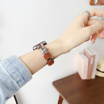Remienok z pravej kože pre Apple Watch, 22 mm, kompatibilný so Series 8 a SE, štýlový dizajn