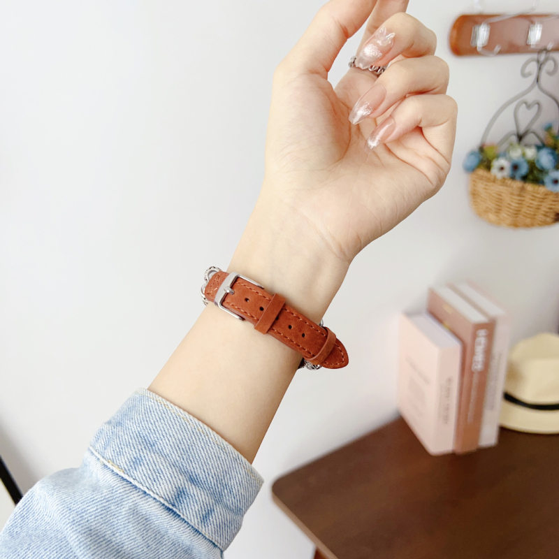 Remienok z pravej kože pre Apple Watch, 22 mm, kompatibilný so Series 8 a SE, štýlový dizajn