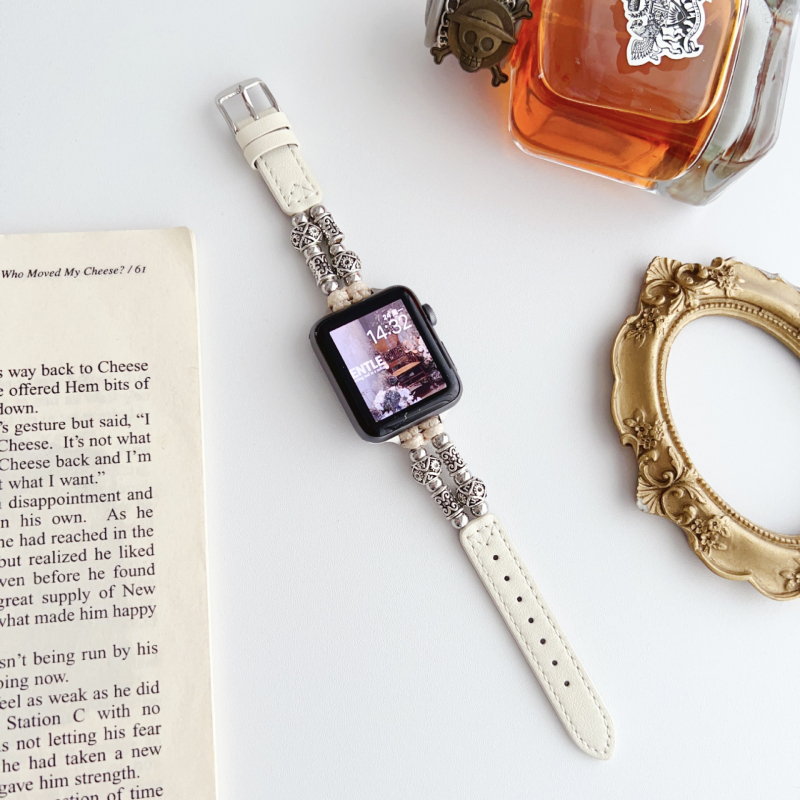 Remienok z pravej kože pre Apple Watch, 22 mm, kompatibilný so Series 8 a SE, štýlový dizajn