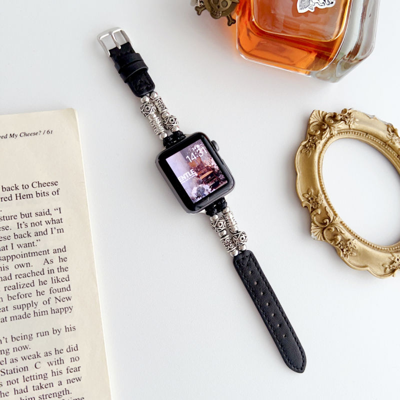 Remienok z pravej kože pre Apple Watch, 22 mm, kompatibilný so Series 8 a SE, štýlový dizajn