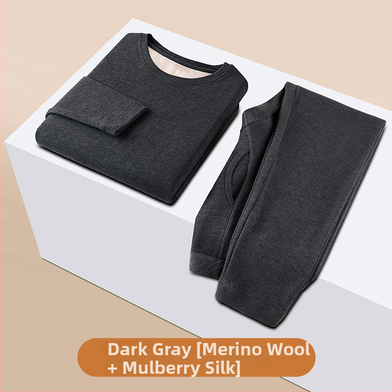 Pánske termálne spodné prádlo z vlny, dvojvrstvový, extra hrubý, podšívka z akrylu, udržiava teplo na jeseň a zimu