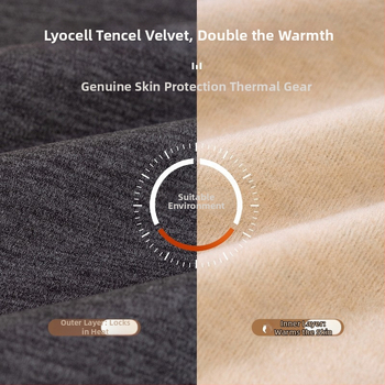 Férfi termoszett, poliészter anyag, velúr bélés, seamless, két darabos, 251–300 g/m², hosszú ujjú, kerek nyakú, alaprétegként viselhető