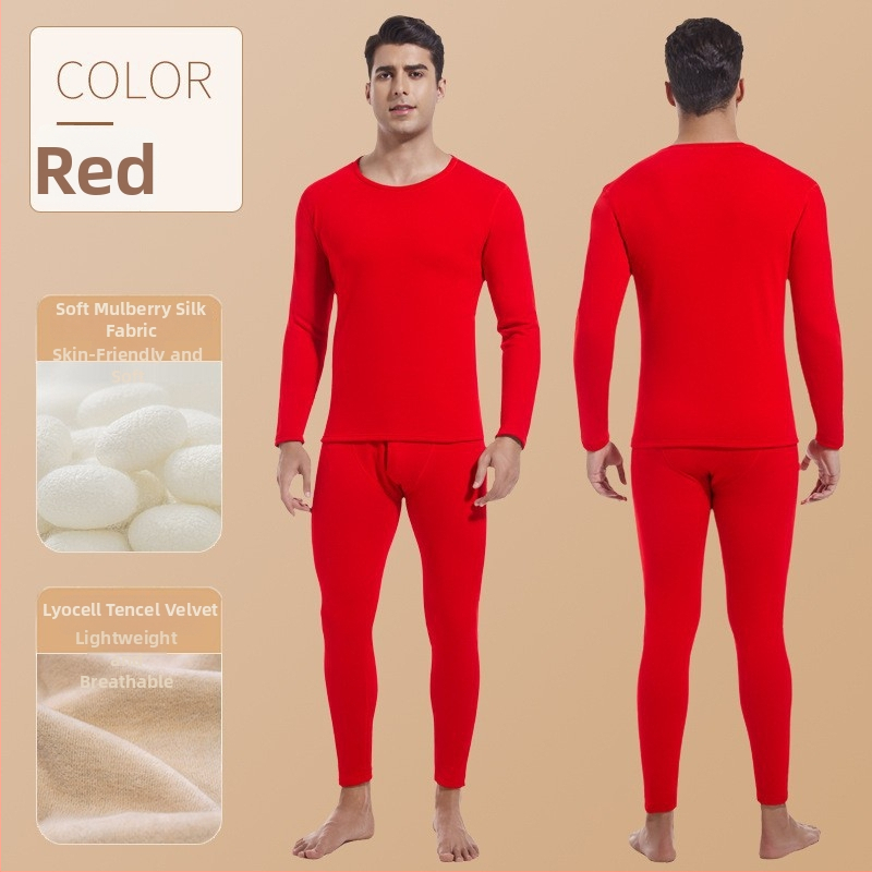 Férfi termoszett, poliészter anyag, velúr bélés, seamless, két darabos, 251–300 g/m², hosszú ujjú, kerek nyakú, alaprétegként viselhető