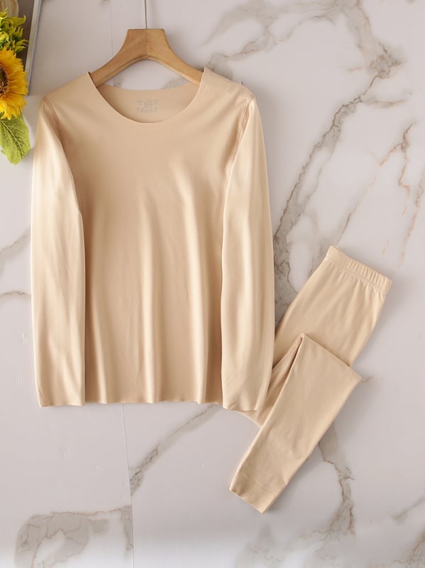 Unisex termalni set za muškarce i žene – topao, rastezljiv i upija vlagu; Derong vlakna, debeli 251–300 g/m², okrugli izrez, dugi rukavi, stil 0012, solidan uzorak