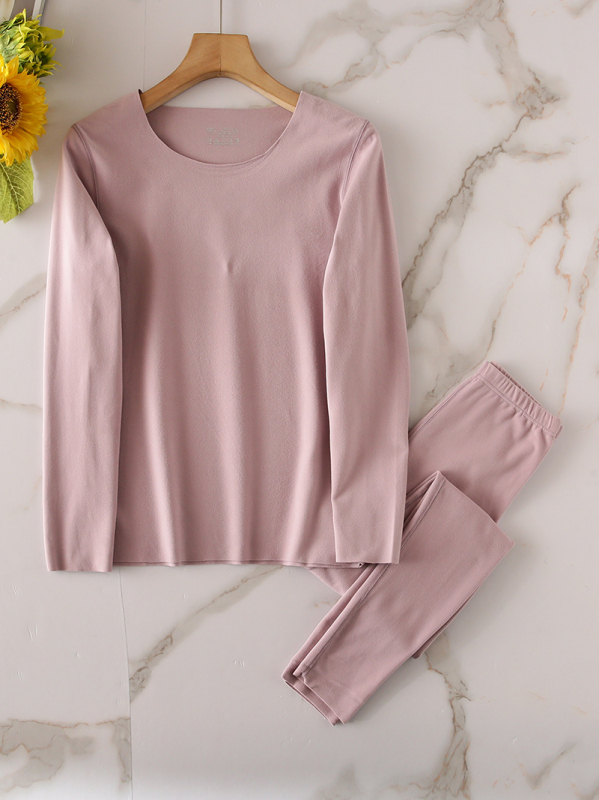 Unisex termalni set za muškarce i žene – topao, rastezljiv i upija vlagu; Derong vlakna, debeli 251–300 g/m², okrugli izrez, dugi rukavi, stil 0012, solidan uzorak
