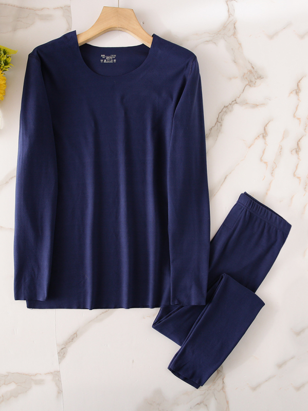 Unisex termalni set za muškarce i žene – topao, rastezljiv i upija vlagu; Derong vlakna, debeli 251–300 g/m², okrugli izrez, dugi rukavi, stil 0012, solidan uzorak