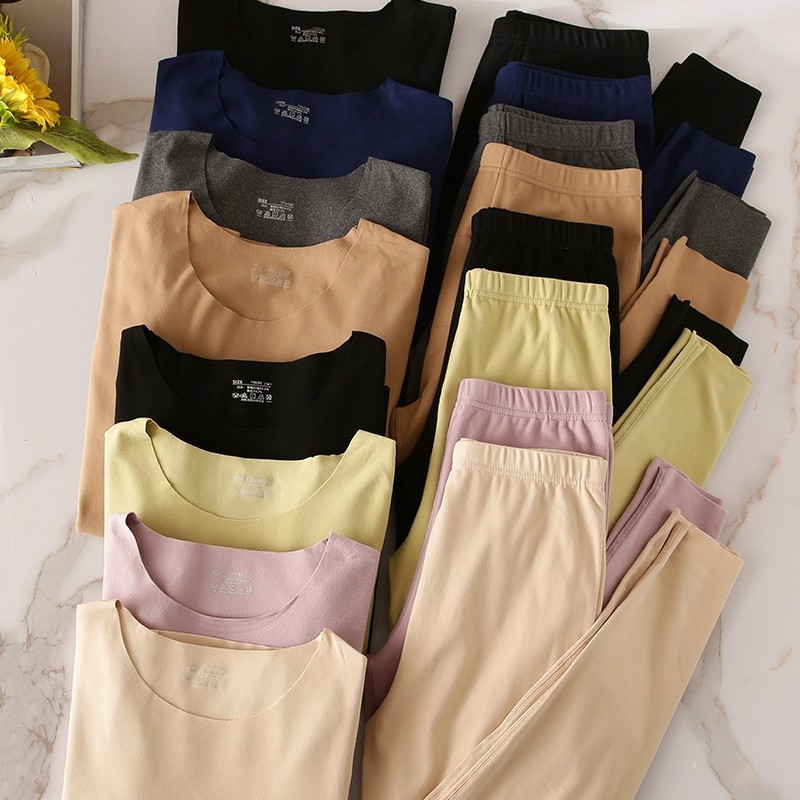 Unisex termalni set za muškarce i žene – topao, rastezljiv i upija vlagu; Derong vlakna, debeli 251–300 g/m², okrugli izrez, dugi rukavi, stil 0012, solidan uzorak