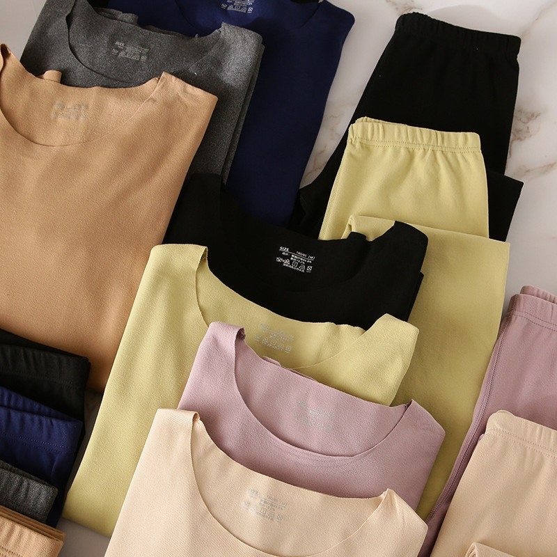 Unisex termalni set za muškarce i žene – topao, rastezljiv i upija vlagu; Derong vlakna, debeli 251–300 g/m², okrugli izrez, dugi rukavi, stil 0012, solidan uzorak