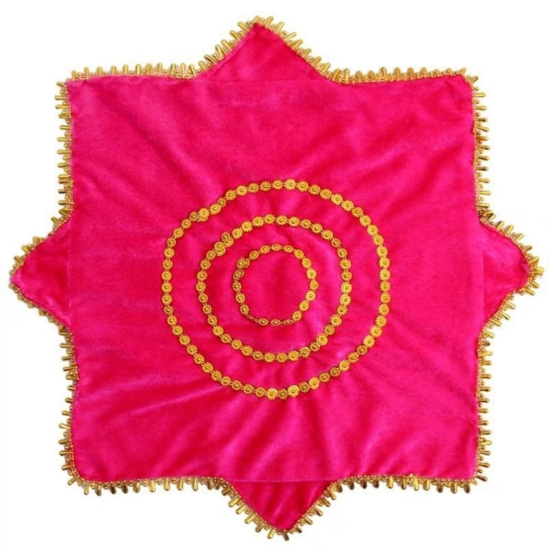 Batic din catifea cu floare, octagonal dublu-strat, pentru dansul popular nord-estic pe scenă (adulți)