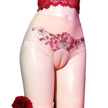 Muške gaćice od čipke i mrežaste tkanine, Plus Size, s 3D Cup i izvezenim cvjetnim uzorcima