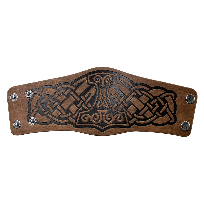 Kožna narukvica za zglob u nordijskom vikingskom stilu s reljefnim uzorkom, za odrasle, proljeće 2024, cosplay rekvizita srednjovjekovne renesanse