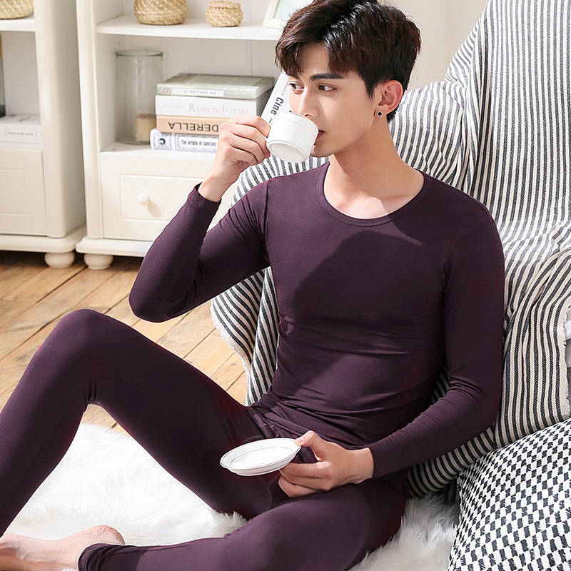 Muški set termo donjeg rublja od pamuka i Lycra – baza sloj, okrugli izrez, dugi rukavi, 180 g/m², 95% pamuk