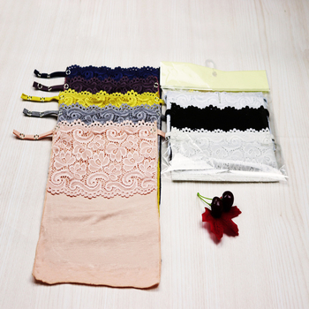 Γυναικείο σετ τριών halter τοπ από δαντέλα και modal, sling στυλ, ελαστικό ύφασμα, μήκος 50–65 cm