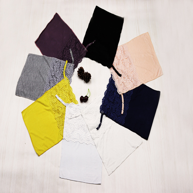 Γυναικείο σετ τριών halter τοπ από δαντέλα και modal, sling στυλ, ελαστικό ύφασμα, μήκος 50–65 cm