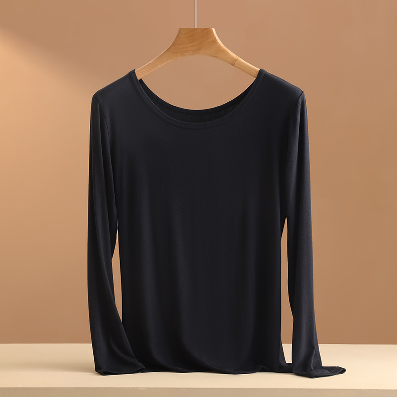 Ženska bazna majica od viskoze, dugi rukav, okrugli izrez, tanak materijal, oblikuje siluetu, može se nositi i kao vanjska odjeća