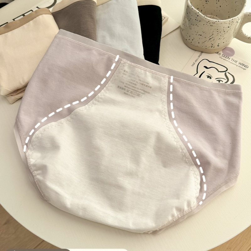 Ženske menstrualne gaćice, lako za pranje, antibakterijske 7A, od pamuka s pamukom u preponama, srednje visoka straga, za mlade