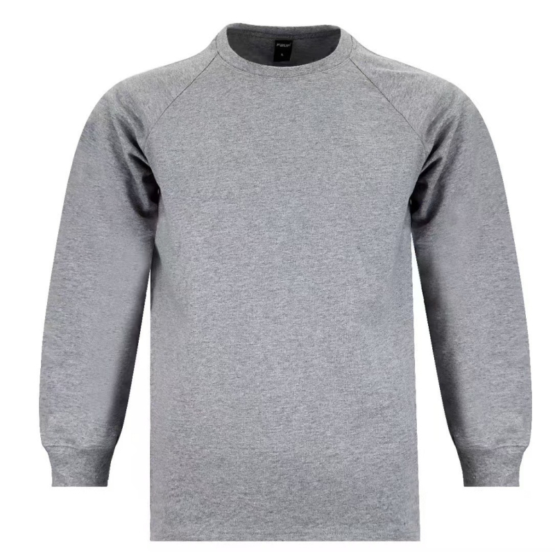 Raglan majica s dugim rukavima od pamuka, težine 350–400 g, okrugli izrez, četkano platno
